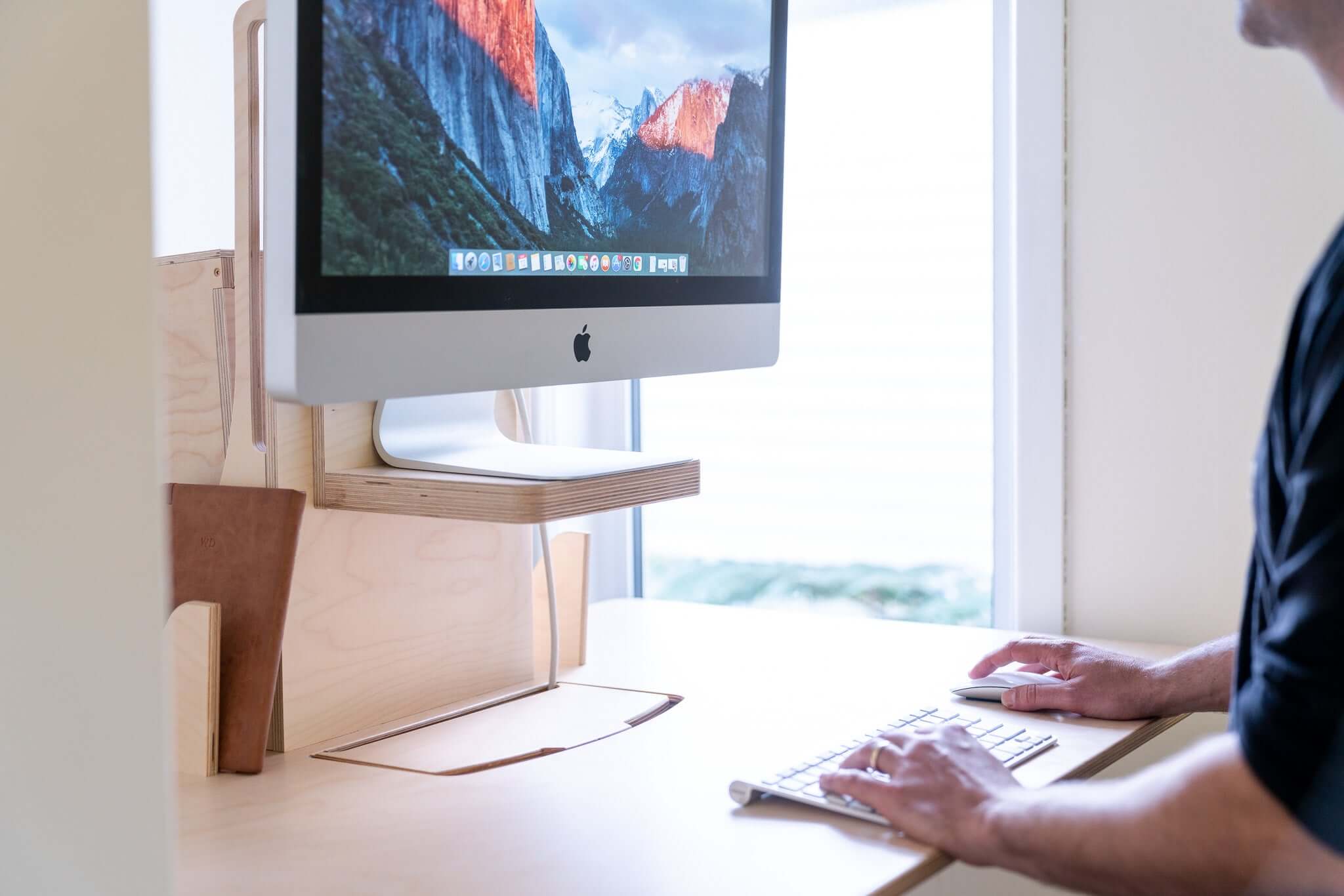 Limber Shelf with monitor stand, best standing desk designed for iMac