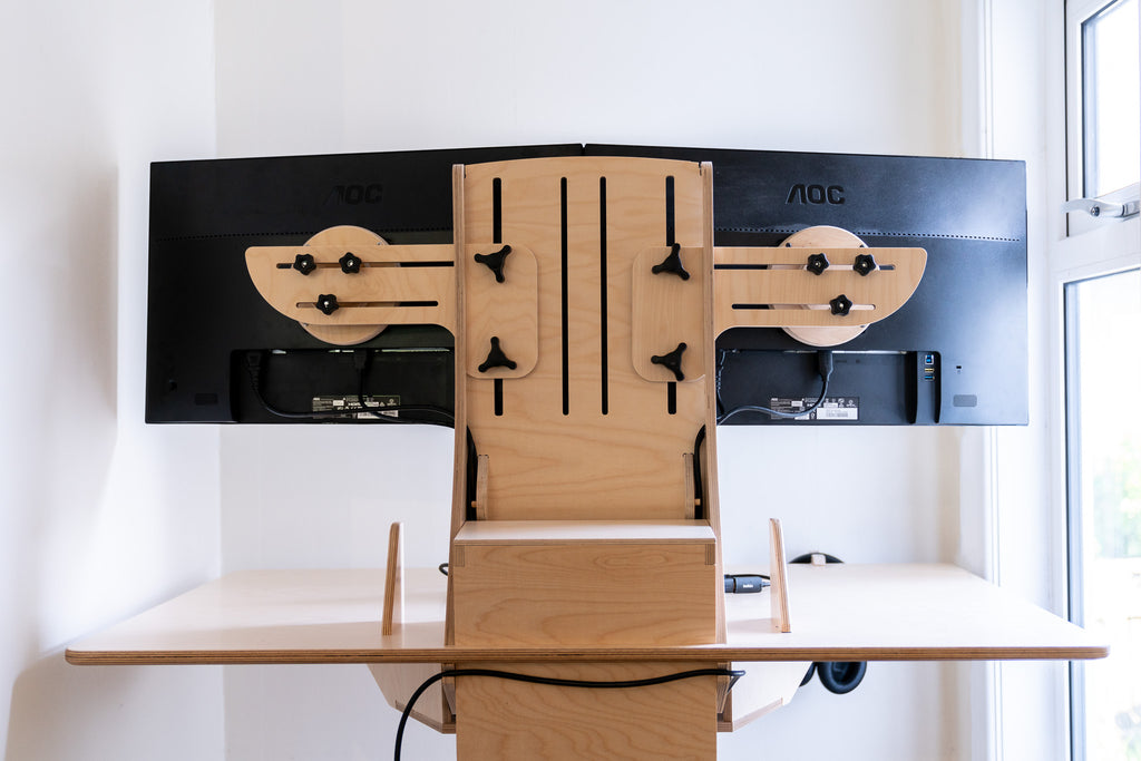 XL Dual Monitor Wings, Limber Desk, Limber
