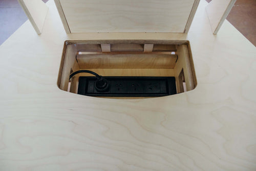 Desk with integrated on sale power